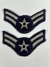 U.S AIR FORCE USAF AIRMAN FIRST CLASS RANK CHEVRON INSIGNIA STRIPE PATCHES Qty 2