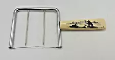 Nuguruk Walrus Tusk Scrimshaw Handle Eskimo Cheese Knife Cake Slice VTG USA