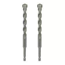 1/2 Inch X 6 Inch Masonry Drill Bit, Carbide Tipped 2-Pack for Concrete, Brick,