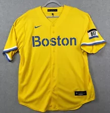 Nike Boston Red Sox Jersey Men’s XL City Connect Baseball 617 Yellow Small Flaw