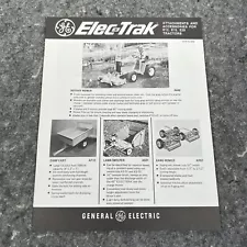 1972 GE ELEC-TRAK TRACTOR ATTACHMENTS SALES BROCHURE, CATALOG 12 PG.