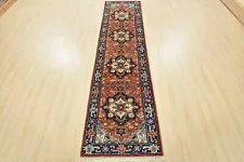 Tribal Serapi Runner 2’6” x 9’10” Rust Wool Hand-Knotted Oriental Rug