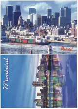 Montreal Quebec QC Downtown Skyline Old Port Container Ship Postcard Lot 1990s