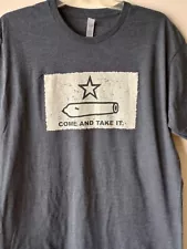 Next Level T-Shirt Men's L Dark Gray Texas "Come and Take It" Flag Crew Neck