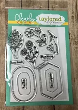 Taylored Expressions Framed Flowers Clear Stamp Set ~ New/Is Not For Sale