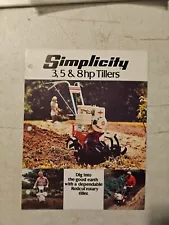 Simplicity Walk Behind Tillers Sales Brochure Literature