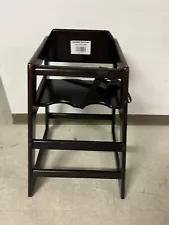 Dark Brown Wooden Restaurant High Chair, Assembled with Signs of Wear and Usage