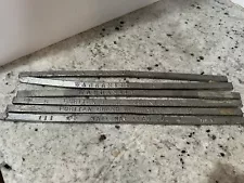 Lot Of 6 15.5in Long Lead Bars, Warranted, Puritan & National Lead Co, .5lb/3lb