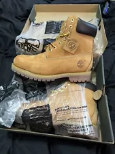 Timberland Men's 6 Inch Premium Waterproof Wheat Boots - US Men’s Size 11 M