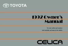 1992 Toyota Celica Owners Manual & Convertible Supplement User Guide Book (For: 1992 Toyota Celica)