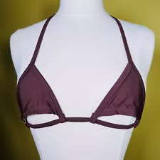 Swim Cut Out Halter Triangle Top Mini Micro Sexy Brown Bathing Suit Swimwear