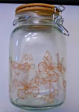 Dolly Parton 50oz Clamp Jar Wooden Top -Dollar General Glass Canister