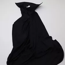 Halloween Costume Black Hooded Cloak Cape Grim Reaper Witch One Size Fits All