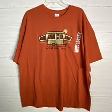 NEW Men’s Camping T Shirt “Pop It Like It’s Hot” Pop Up Camper Size 3XL