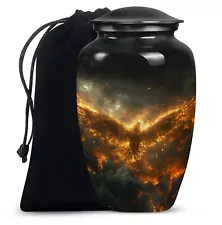 Pheonix Ashes Urn Decorative Large Adult Human Elegant and Secure Timeless Keeps