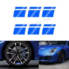 For 18-21 Inch Tire Rim 6Pcs Blue Reflective Racing Stickers Hash Stripes Decal (For: More than one vehicle)