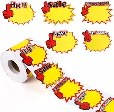 500 Pack Starburst Price Stickers Garage Sale Tags Signs for Retail Store Yard