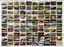 Vintage Chevy GIANT 28"x38" Classic Car Photo Trading Cards Poster Chevrolet Art