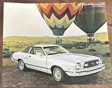 Vintage 1977 Ford Mustang II OEM Sales Brochure NOS White Ghia Mach 1 Cobra