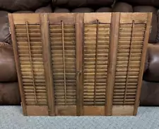 Vintage Wood Folding Louver Interior Window Shutters Salvage Shabby Rustic Grif4