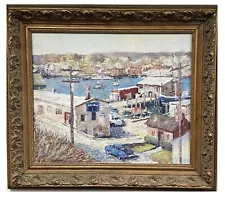 Patty Nelson Sullivan; Fine 20thC. American Oil Gloucester Harbor Signed