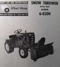 Wheel Horse Lawn Garden Tractor Snow Thrower Basic Unit Owner & Parts (4 Manuals