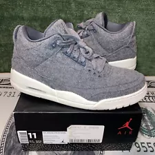 Nike Air Jordan 3 Retro Wool Size 11 854263-004 Dark Grey - OG ALL ! CLEAN !