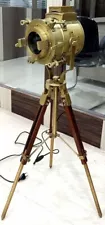 Nautical Floor Lamp Vintage Brass Searchlight Spotlight Tripod Stand ,Christmas