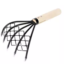 Wood Handle Digging Rake Shell Digging Tool Oyster Shell Digging Rake