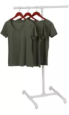 Boutique White Pipe 2-Way Clothing Rack with Straight Arms