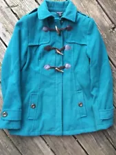 SALE @ GEORGE Shark Tooth Saber Button Winter Jacket Coat Teal Aqua Womens Sz S