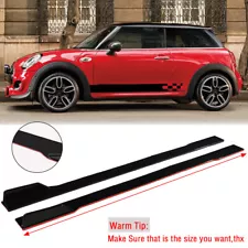 78.7" Red Line Side Skirt Rocker Panels Lip For Mini Cooper R53 R56 R60 F56 F60