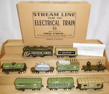 MARX ELECTRIC TRAIN SET #10471 U.S. ARMY STEAM LOCOMOTIVE MILITARY FREIGHT CAR