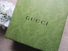 Gucci Gift Box Empty Green Embossed 10.25 x 5.5 x 2.25 Rectangle Excellent