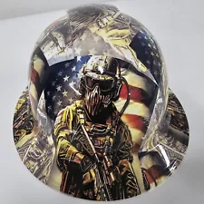 full brim hard hat custom hydro dipped IN AMERICAN SOLDIER USA EXCLUSIVE HERE