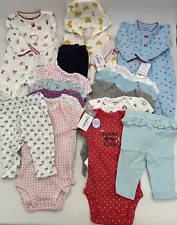 New Lot Of 17 Piece Baby Girls Clothes Infant Size 3 Months (9-12.5 lbs)