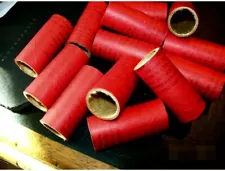 100 pcs. (approx) M80 Style FIREWORKS  RED PYRO TUBES  9/16" x 1-1/2" x 1/16"