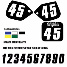 1988-1989 HONDA CR 250 1989-1990 CR 125 CUSTOM PRINTED NUMBER PLATE BACKGROUNDS