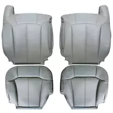 For 1999 2000 2001 2002 Chevy Silverado Tahoe Suburban Leather Seat Covers Gray