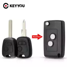 KEYYOU 2 BTN Modified Flip Car key for Citroen C1 C2 C3 C4 Picasso Xsara for Peu