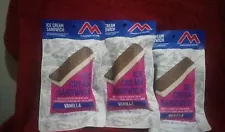 Lot Of 3 Mountain House Vanilla Ice Cream Sandwiches Ready To Eat Emergency