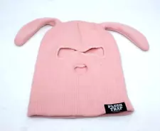 Plush Trap Pink Bunny Ears Bunski Ski Mask Hat Winter Funny Snowboarding OSFM