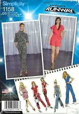 Simplicity 1158 Jumpsuits w Leg & Bodice Variations Sz 4-12 UNCUT Project Runway