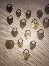 Vintage brass heart locks charms X2 (sale Is For two Hearts) Valentine Day Gift?