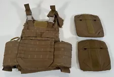 USMC Plate Carrier with Soft Inserts & Side Plate Pockets Coyote Size Medium