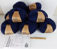 10 Skeins of Wool And The Gang Cosmic Blue Wool Yarn Barcelona Blanket Kit