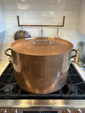 Vintage English Helvetia Lidded MASSIVE Pot Copper with Handles - 60lbs