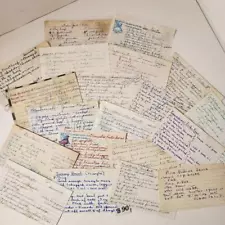 20 vintage handwritten recipe cards 3x5 estate collection paper ephemera lot B90