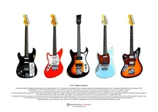 Kurt Cobain's Guitars ART POSTER A3 size