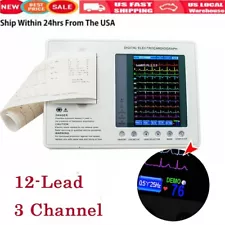 3-Channel 12 Lead ECG EKG Machine w/Interpretation Electrocardiograph